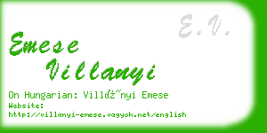 emese villanyi business card